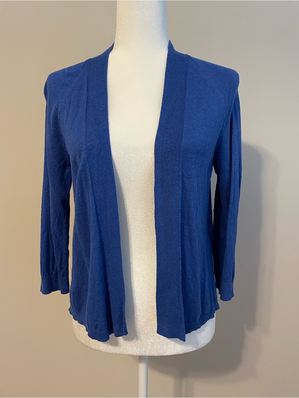 Open-Front Linen Lightweight Women's Cardigan Sweater - Royal Blue